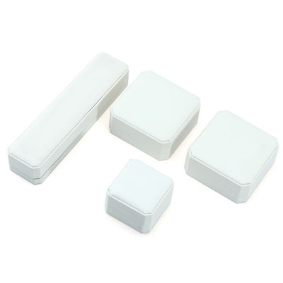 Hanhong sieraden pakket voor oorbellen Armband opslagdoos in wit leer 10*10*5cm
