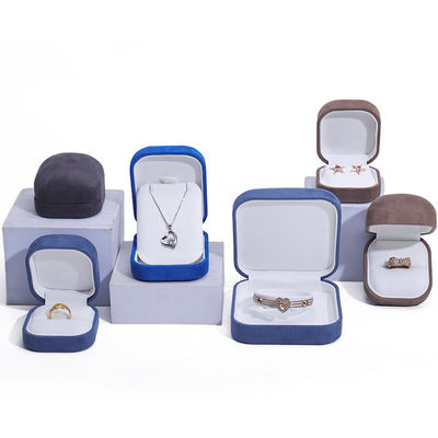 Velvet materiaal juwelen doos voor op maat gemaakte luxe halsketting ring oorbellen opslagdoos
