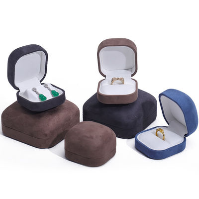 Velvet materiaal juwelen doos voor op maat gemaakte luxe halsketting ring oorbellen opslagdoos