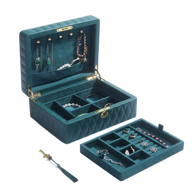kopen Multifunktioneel Diamantkorrels Juwelenopslagdoos Lederen Juwelenorganisator Met Tassel online manufacture