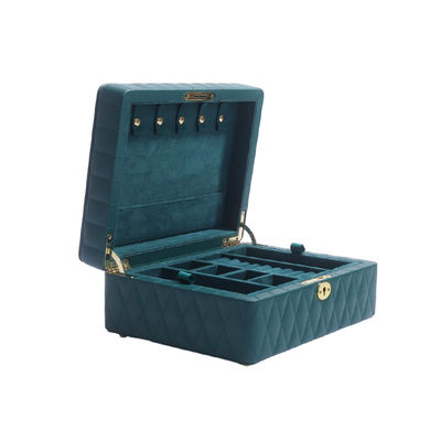 Multifunktioneel Diamantkorrels Juwelenopslagdoos Lederen Juwelenorganisator Met Tassel