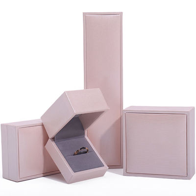 Pink Soft Touch Fake Leer Juwelen Luxe opslag Verpakking Fluwelen voering
