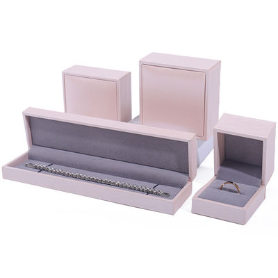 Pink Soft Touch Fake Leer Juwelen Luxe opslag Verpakking Fluwelen voering