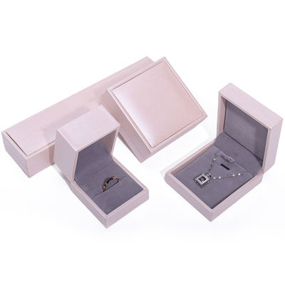 Pink Soft Touch Fake Leer Juwelen Luxe opslag Verpakking Fluwelen voering