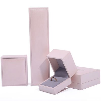 Pink Soft Touch Fake Leer Juwelen Luxe opslag Verpakking Fluwelen voering