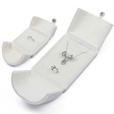 Witte uitstekende fluweel juwelen cadeau doos Luxe verpakkingsdoos voor ring hanger