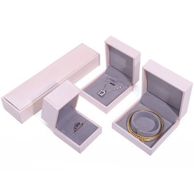 Pink Soft Touch Fake Leer Juwelen Luxe opslag Verpakking Fluwelen voering