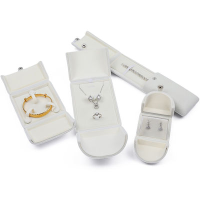 Witte uitstekende fluweel juwelen cadeau doos Luxe verpakkingsdoos voor ring hanger