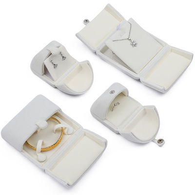 Witte uitstekende fluweel juwelen cadeau doos Luxe verpakkingsdoos voor ring hanger