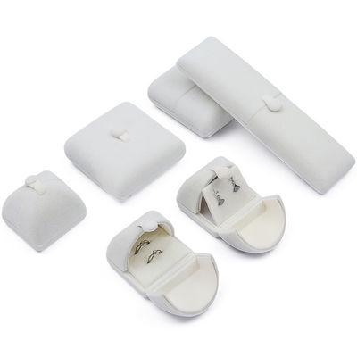 Witte uitstekende fluweel juwelen cadeau doos Luxe verpakkingsdoos voor ring hanger