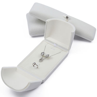 Witte uitstekende fluweel juwelen cadeau doos Luxe verpakkingsdoos voor ring hanger