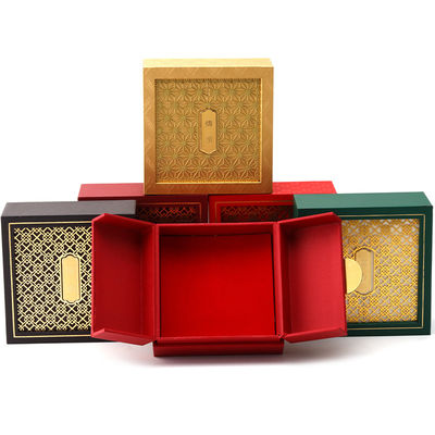 Antieke stijl kartonnen papier sieraden verpakkingsdoos met textuur decoratie