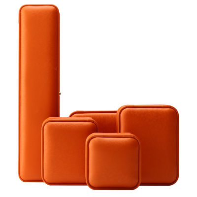 Orange Snow Grain Noble PU Leer Juwelen Doos voor Luxe opslagverpakking