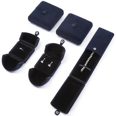 China productie Groothandel hoge kwaliteit Sieraden verpakking Doos Custom luxe Grote Sieraden Set doos Ketting Armband Oorbellen Ring verpakking handgemaakte blauwe fluwelen dubbele deur Sieraden Doos met logo