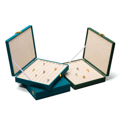 Ruime ruimte fluweel sieraden doos Meerdere cellen sieraden display doos Custom logo