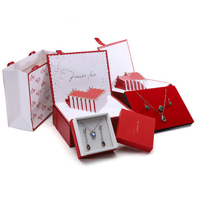 Luxe opslag karton papier juwelen cadeaubon met pop-up kaart