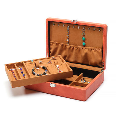 Draagbare Ruime Ruimte Faux Lederen Juwelen Luxe Buckle Organisator voor reizen