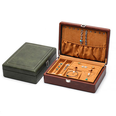 Draagbare Ruime Ruimte Faux Lederen Juwelen Luxe Buckle Organisator voor reizen