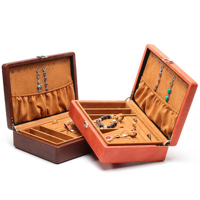 Draagbare Ruime Ruimte Faux Lederen Juwelen Luxe Buckle Organisator voor reizen