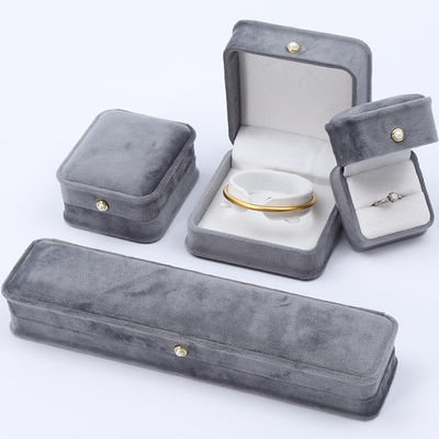 kopen Grijze ronde hoek parel ornament fluweel juwelen doos luxe juwelen verpakkingsdoos online manufacture