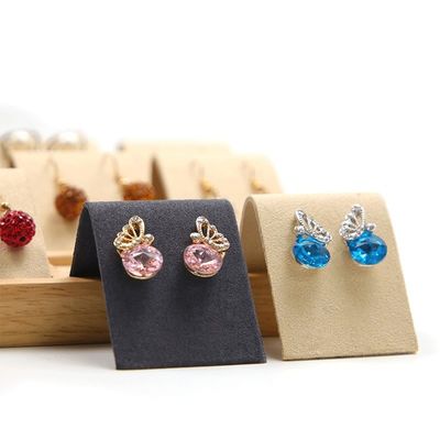 Zachte fluwelen cover Houten sieraden opslag Display tray Stand voor de oren studs Druppels