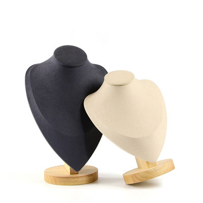 Zacht fluwelen houten halsketting display stand hanger Bust display stand