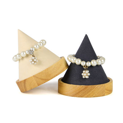Houten kegelvormige sieradenplaat Stand voor armband Armband horloge tentoonstelling