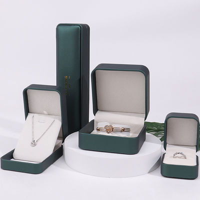 Donkergroen Convex Fake Leather Juwelenopslagdoos Luxe organisator Verpakking