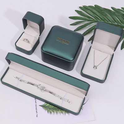 Donkergroen Convex Fake Leather Juwelenopslagdoos Luxe organisator Verpakking