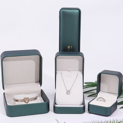 Donkergroen Convex Fake Leather Juwelenopslagdoos Luxe organisator Verpakking