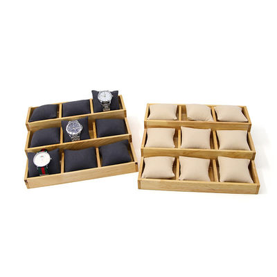 kopen Multicell 3x3 massief houten horlogeshowplaat met kussens voor luxe show online manufacture