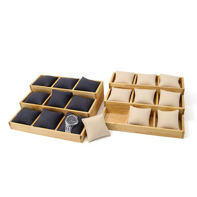 Multicell 3x3 massief houten horlogeshowplaat met kussens voor luxe show