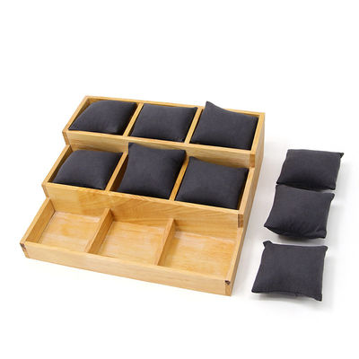 Multicell 3x3 massief houten horlogeshowplaat met kussens voor luxe show