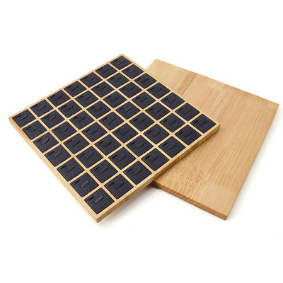 Overvloedige capaciteit 7x7 Houten juwelen display tray tentoonstelling rekwisieten voor ringen