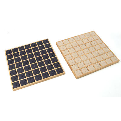 Overvloedige capaciteit 7x7 Houten juwelen display tray tentoonstelling rekwisieten voor ringen