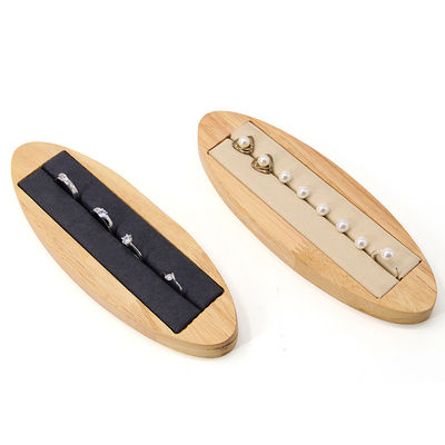 kopen Multifunktioneel massief hout ovaal juwelenplaat voor ring oren studs tentoonstelling online manufacture
