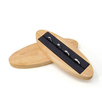 Multifunktioneel massief hout ovaal juwelenplaat voor ring oren studs tentoonstelling