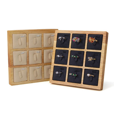3x3 Multi Cells Solid Wood Juwelen Presentatie Tray Voor Oorbellen Studs Exhibition