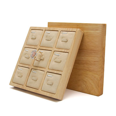 3x3 Multi Cells Solid Wood Juwelen Presentatie Tray Voor Oorbellen Studs Exhibition