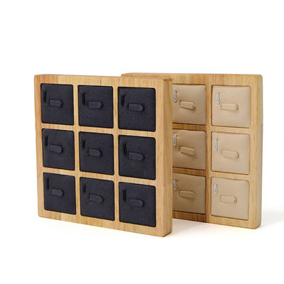 3x3 Multi Cells Solid Wood Juwelen Presentatie Tray Voor Oorbellen Studs Exhibition