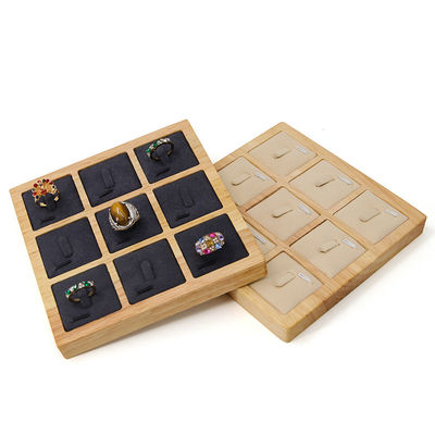 3x3 Multi Cells Solid Wood Juwelen Presentatie Tray Voor Oorbellen Studs Exhibition
