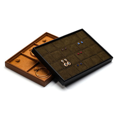 Grote capaciteit Praktische PU leder sieraden expositie rekwisieten Luxe display tray