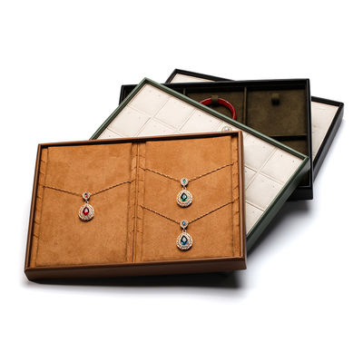 Grote capaciteit Praktische PU leder sieraden expositie rekwisieten Luxe display tray