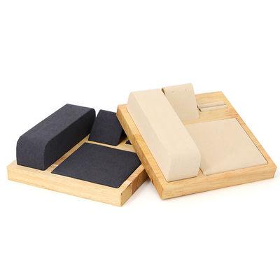 Multifunktioneel houten luxe juwelen display tray voor horloge hanger oorstokjes