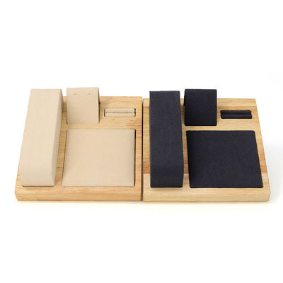 Multifunktioneel houten luxe juwelen display tray voor horloge hanger oorstokjes