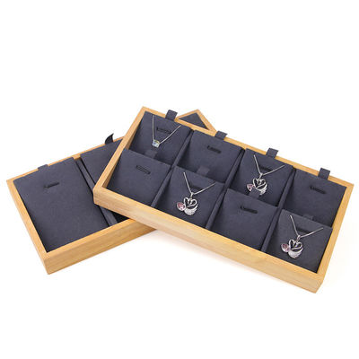 Meerdere cellen massief hout hanger opslagrek luxe halsketting display tray
