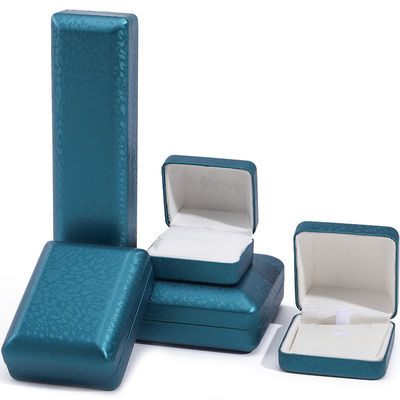 kopen Pauw Blauw Sneeuw Graan PU Lederen Juwelen Doos, Luxe Juwelen Set Gift Doos OEM online manufacture