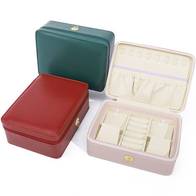 kopen Ring-Pull Ornament PU Lederen Reizige Juwelen Organisator Multi-Cells Zipper Box online manufacture