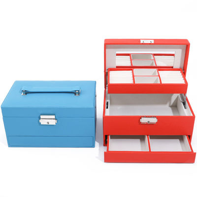 kopen Draagbare Ruime Ruimte Faux Lederen Juwelen Organisator Doos Multi Cells Verpakking online manufacture