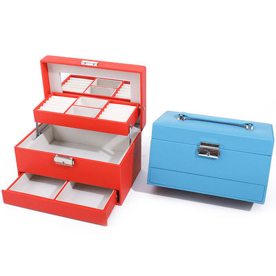 Draagbare Ruime Ruimte Faux Lederen Juwelen Organisator Doos Multi Cells Verpakking